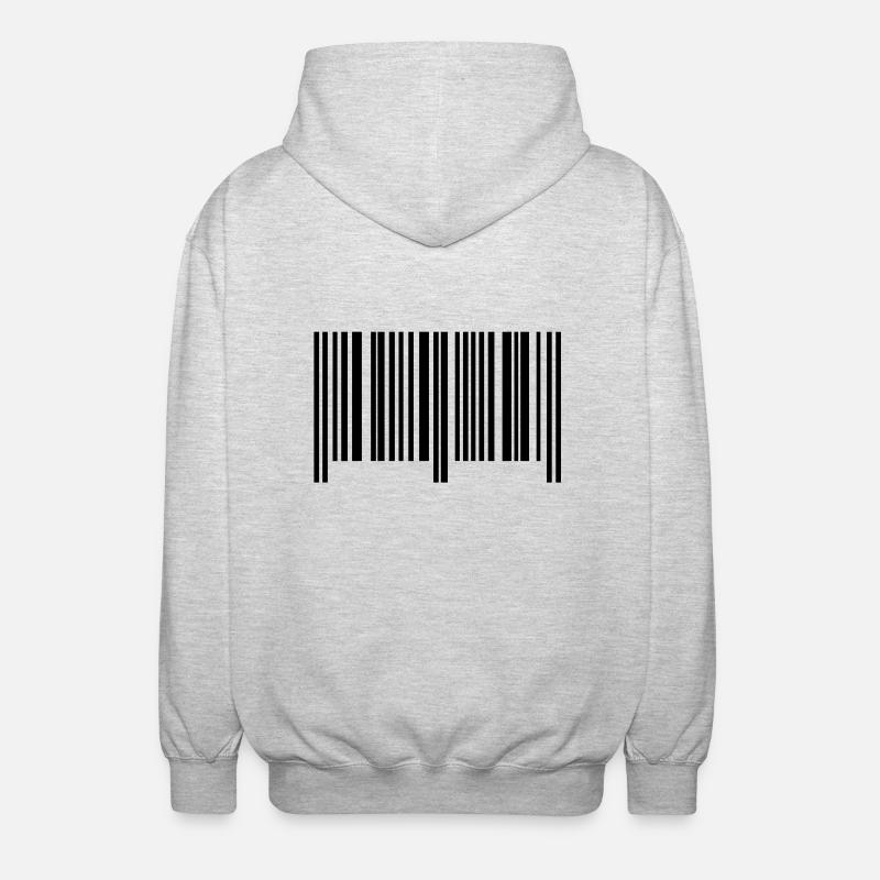 barcode_f1 - Unisex Hooded Jacket - light heather grey