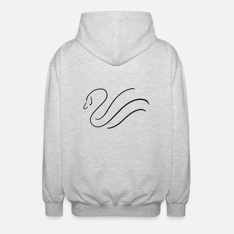 Schwan Design - Unisex Kapuzenjacke - Hellgrau meliert