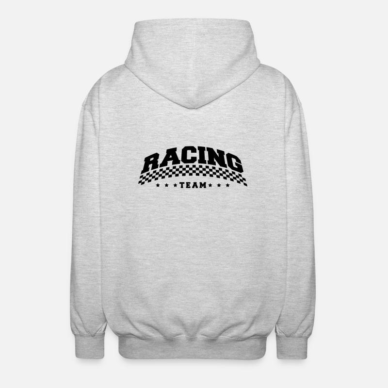 racing_team_design_1 - Unisex Kapuzenjacke - Hellgrau meliert