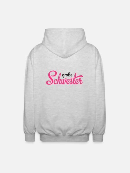 große Schwester - Unisex Kapuzenjacke - Hellgrau meliert