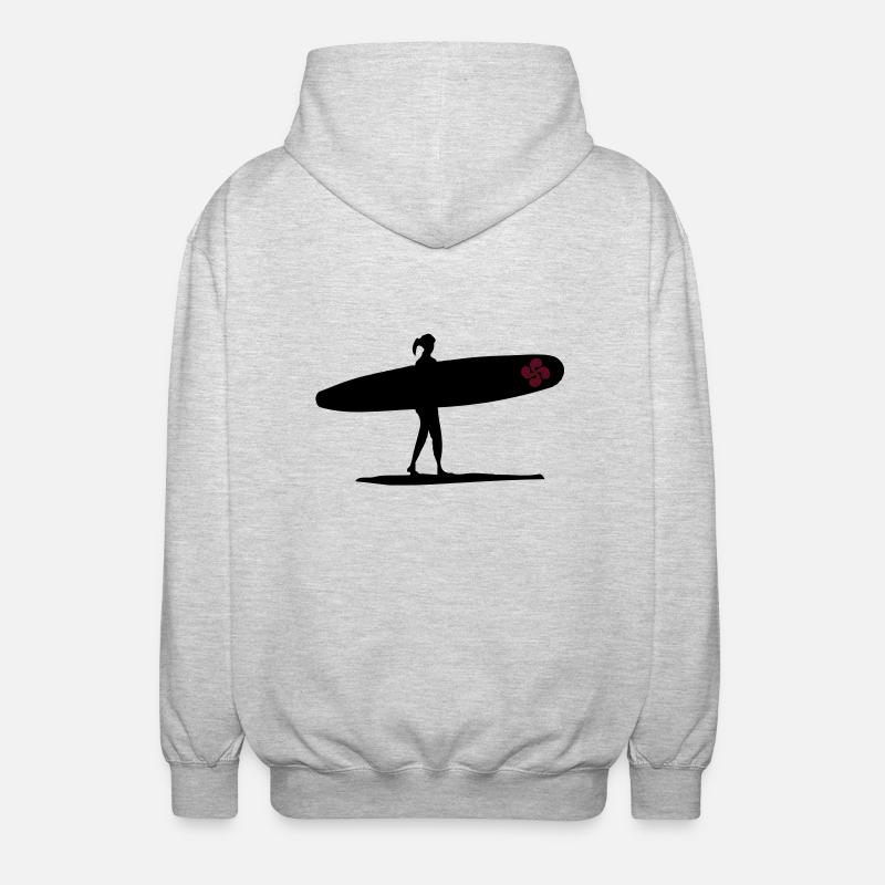 Surfeuse Croix Basque - Veste à capuche unisexe - gris clair chiné