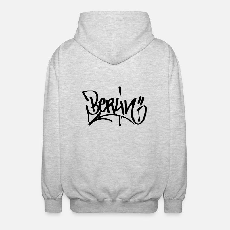 Berlin Graffiti Fanshirt - Unisex Kapuzenjacke - Hellgrau meliert
