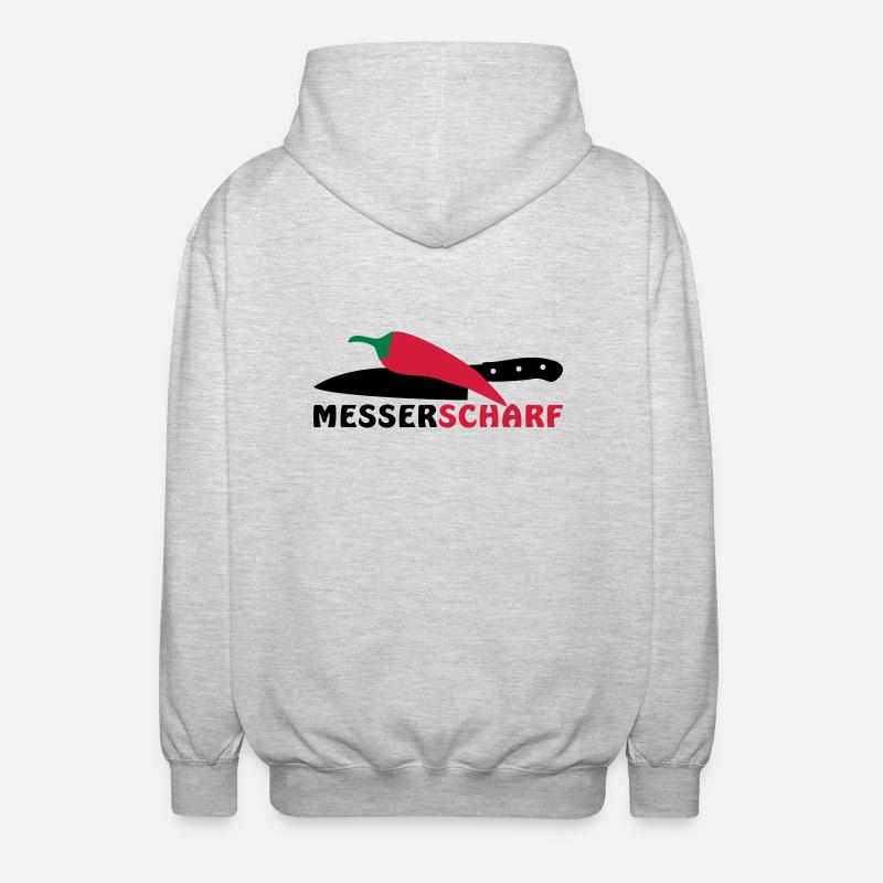MESSERSCHARF - Unisex Kapuzenjacke - Hellgrau meliert
