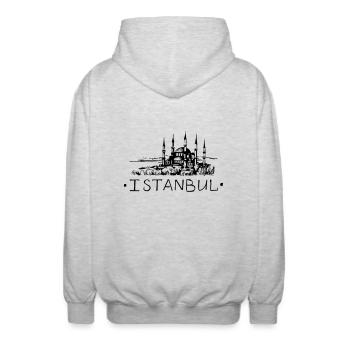 Istanbul - Veste à capuche unisexe - gris clair chiné - Dos - AI Model Male 185 light (185cm)