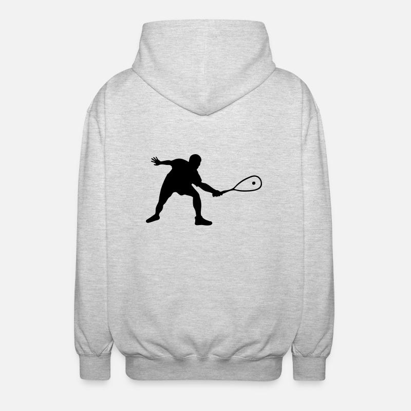 squash player vector drawing - Unisex Hooded Jacket - light heather grey