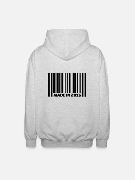 2016 - Unisex Kapuzenjacke - Hellgrau meliert