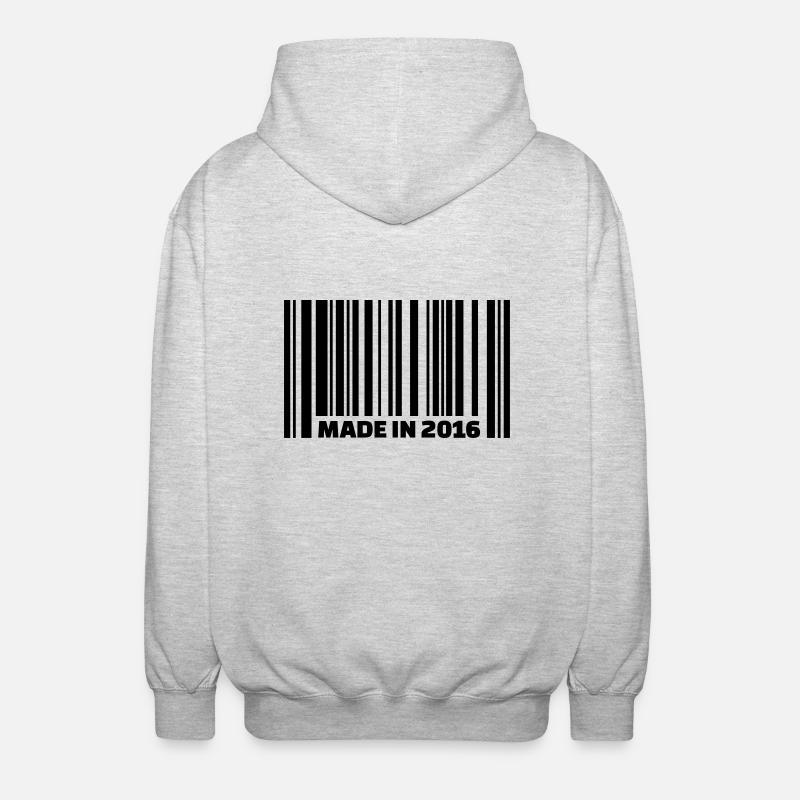 Made in 2016 - Veste à capuche unisexe - gris clair chiné