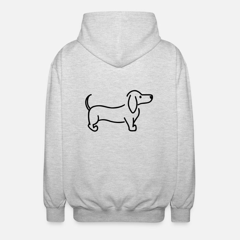 Teckel - Veste à capuche unisexe - gris clair chiné