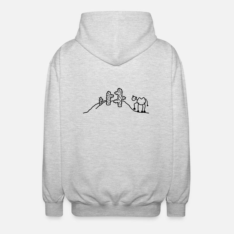 Kamel & Kaktus - Unisex Kapuzenjacke - Hellgrau meliert