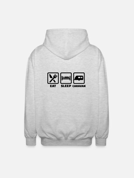 Eat Sleep Caravan - Veste à capuche unisexe - gris clair chiné
