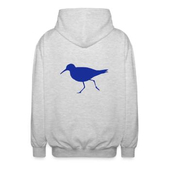 Sandpiper - Unisex Kapuzenjacke - Hellgrau meliert - Hinten - AI Model Male 185 light (185cm)