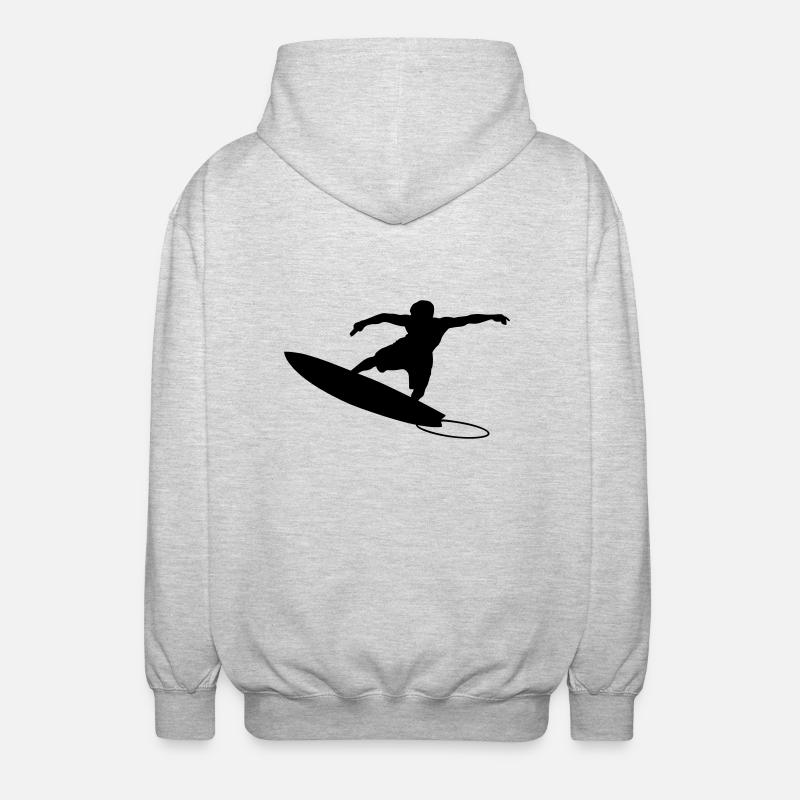 Surfer 4 (Vector) - Unisex Kapuzenjacke - Hellgrau meliert