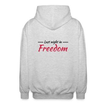Last night in freedom - Unisex Kapuzenjacke - Hellgrau meliert - Hinten - AI Model Male 185 light (185cm)