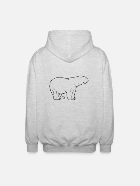 Polar Bear - Eisbär - Unisex Kapuzenjacke - Hellgrau meliert