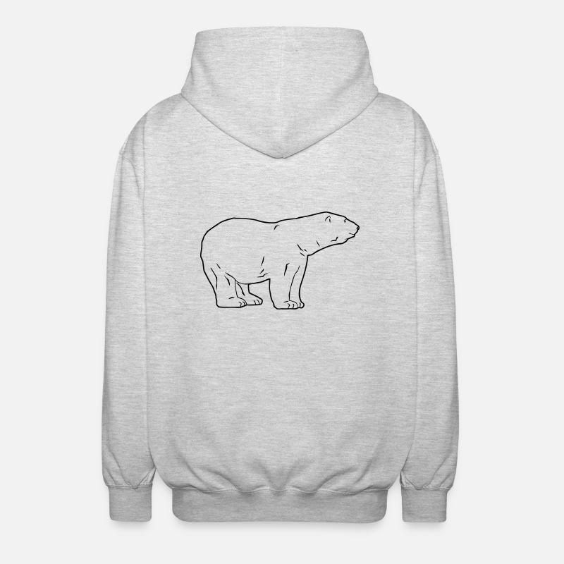 Polar Bear - Eisbär - Unisex Kapuzenjacke - Hellgrau meliert