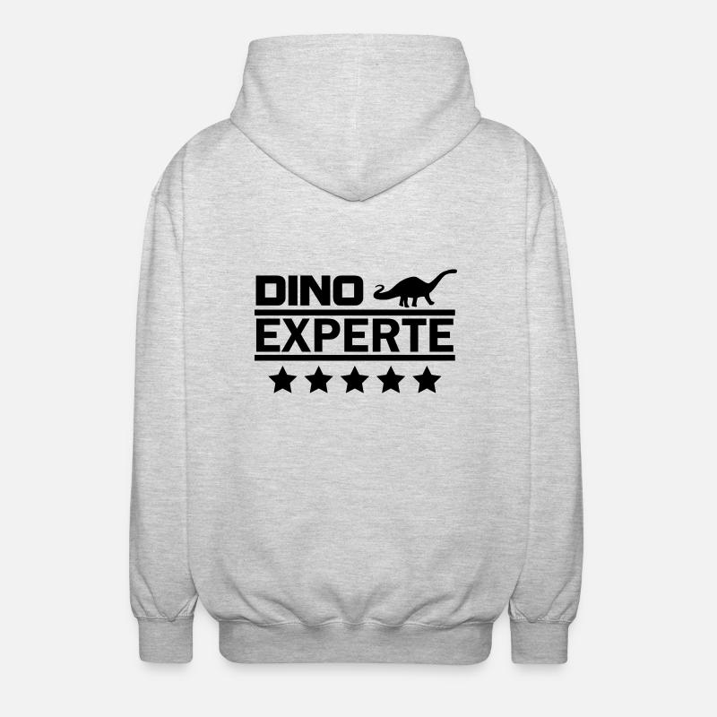 dino experte - Unisex Kapuzenjacke - Hellgrau meliert