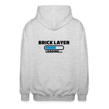 Brick layer - Unisex Hooded Jacket - light heather grey - Back - AI Model Male 185 light (185cm)