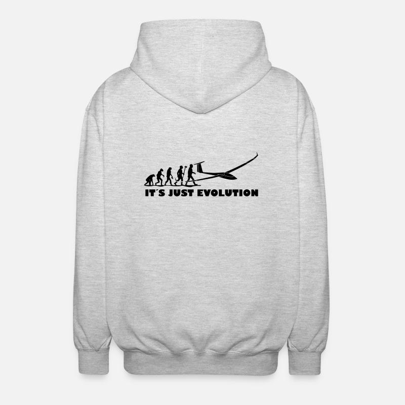 evolution segelfliegen - Unisex Kapuzenjacke - Hellgrau meliert