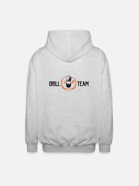 grill team design - Unisex Kapuzenjacke - Hellgrau meliert