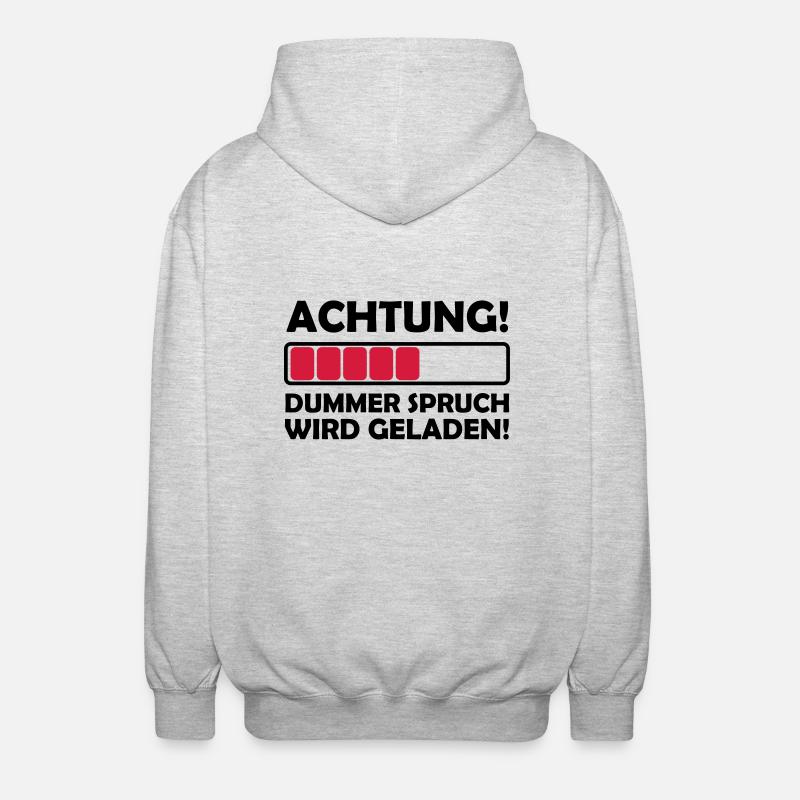 dummer_spruch_2 - Unisex Kapuzenjacke - Hellgrau meliert