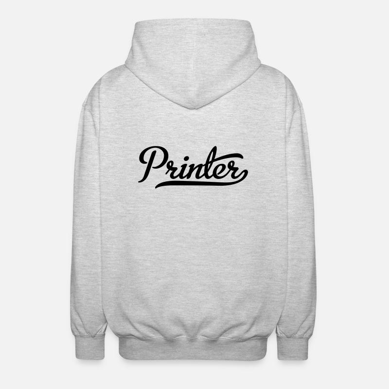 Printer - Unisex Hooded Jacket - light heather grey