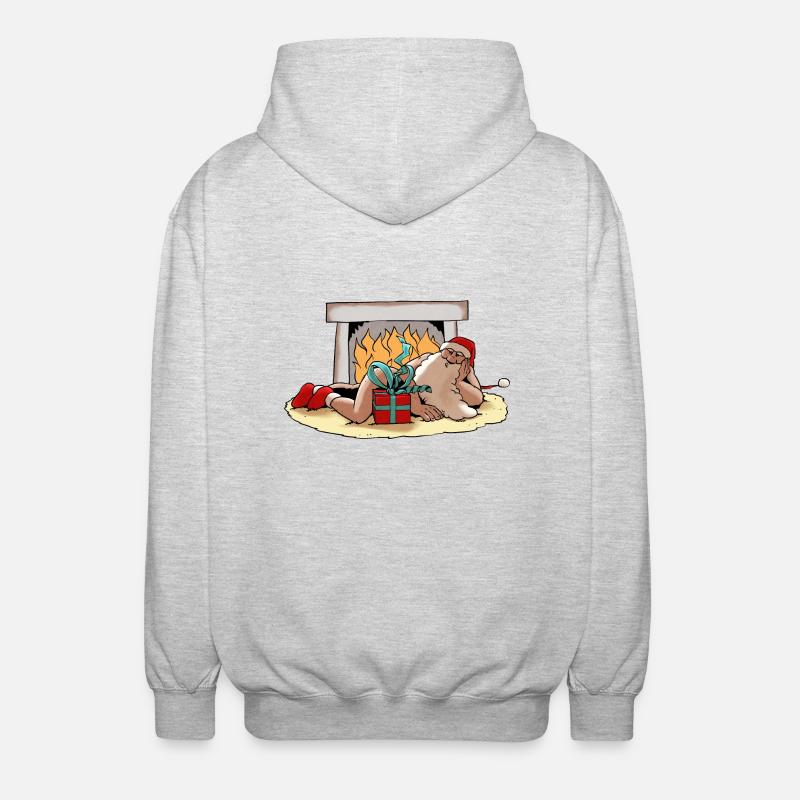Lasziver Weihnachtsmann - Unisex Kapuzenjacke - Hellgrau meliert