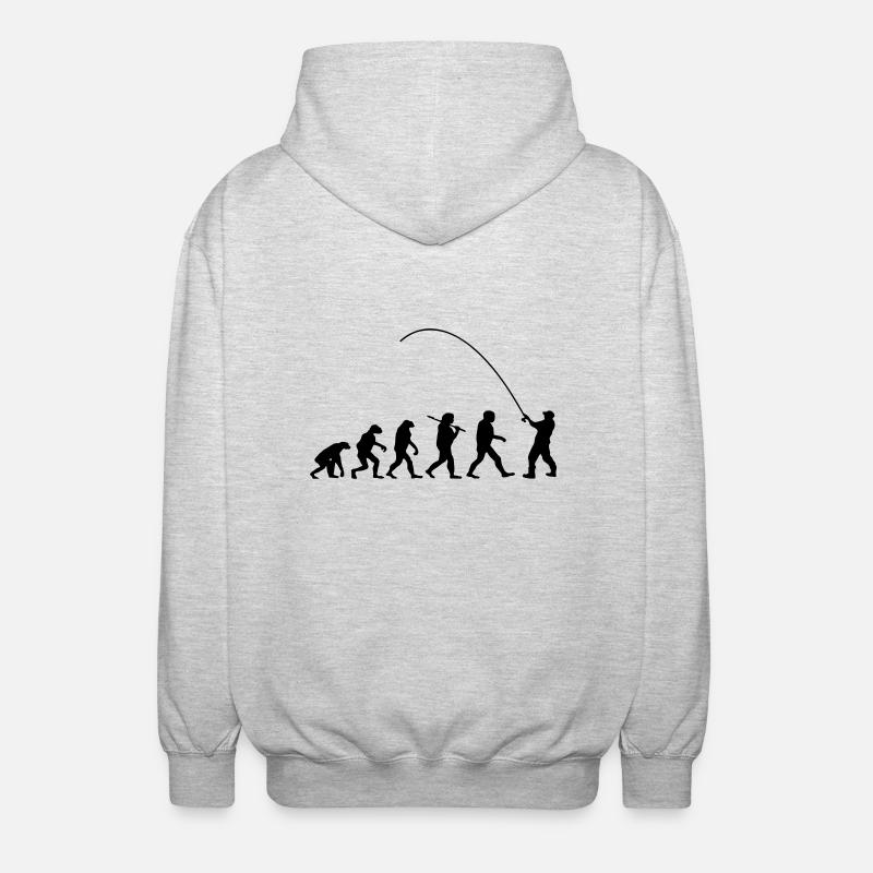 Evolution pecheur - Veste à capuche unisexe - gris clair chiné