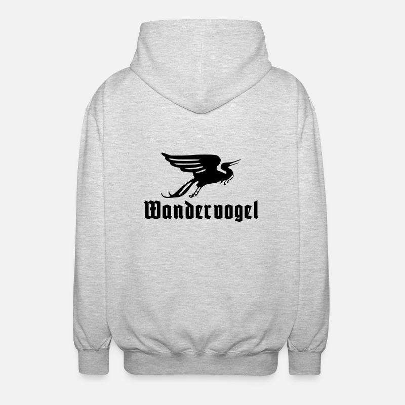 Wandervogel text - Veste à capuche unisexe - gris clair chiné