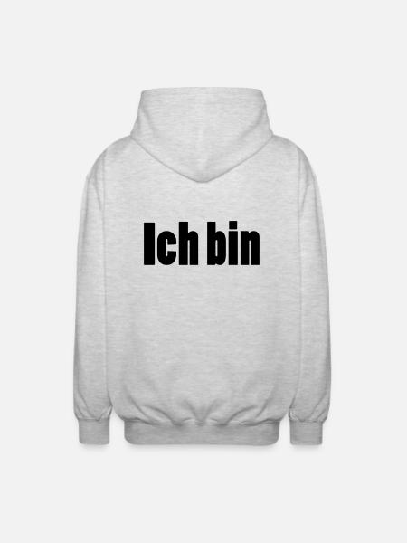 ich bin + dein Name - Unisex Kapuzenjacke - Hellgrau meliert