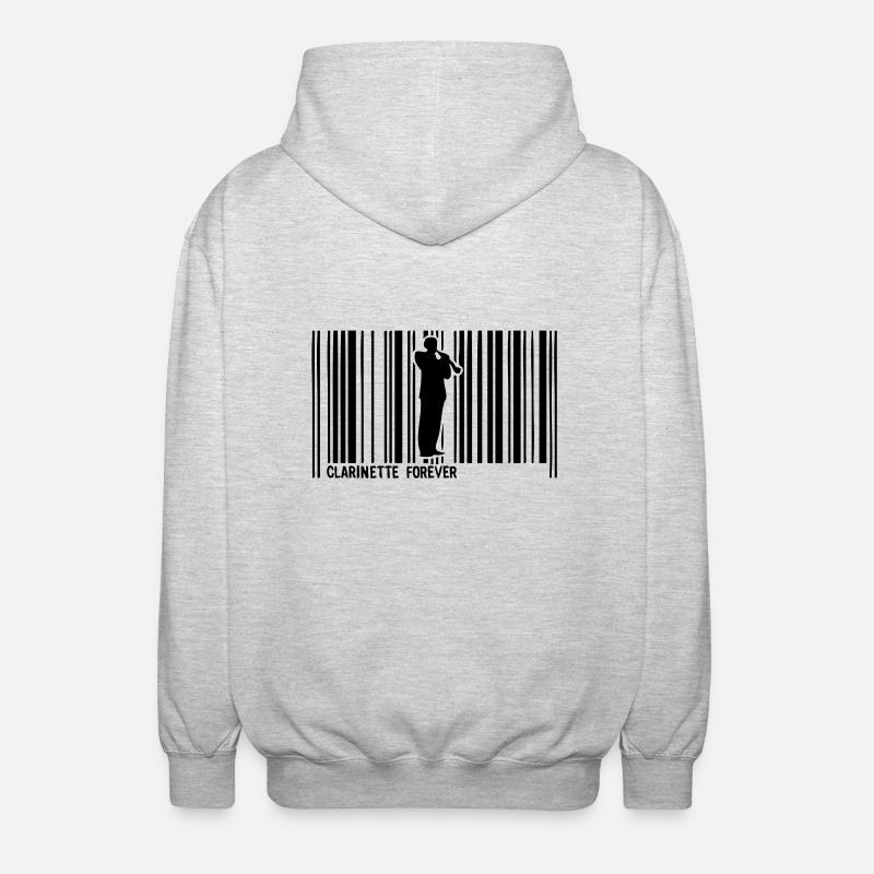 clarinet barre1 code - Unisex Hooded Jacket - light heather grey