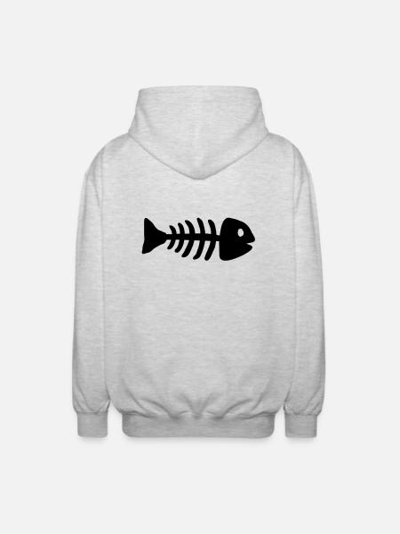 fisch_1___f1 - Unisex Hooded Jacket - light heather grey
