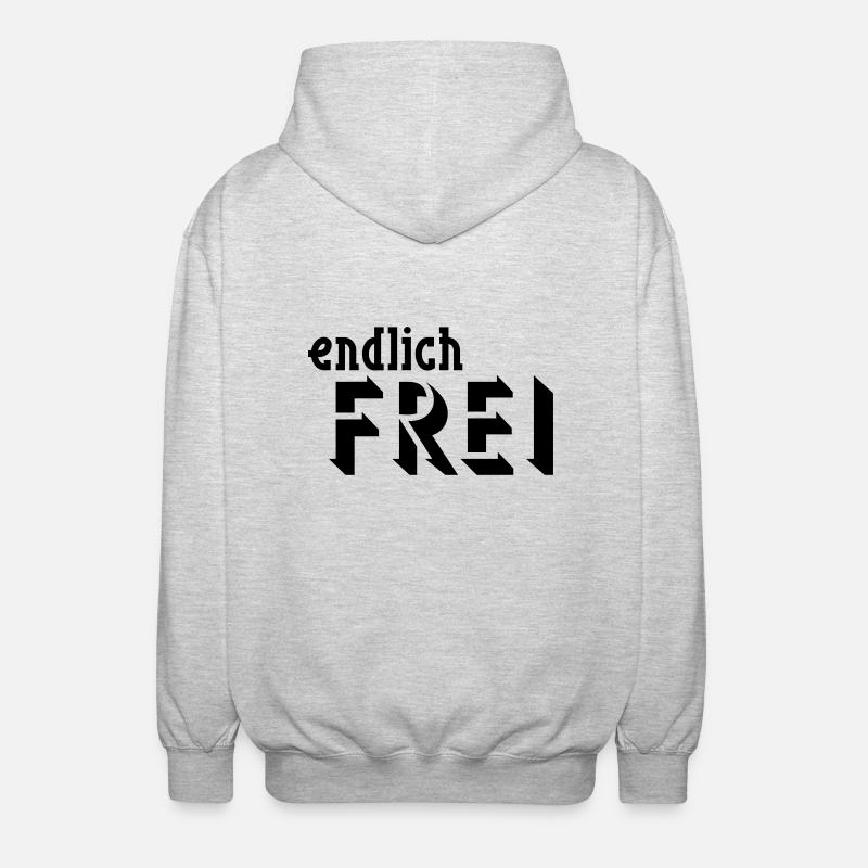 endlich FREI - Unisex Kapuzenjacke - Hellgrau meliert