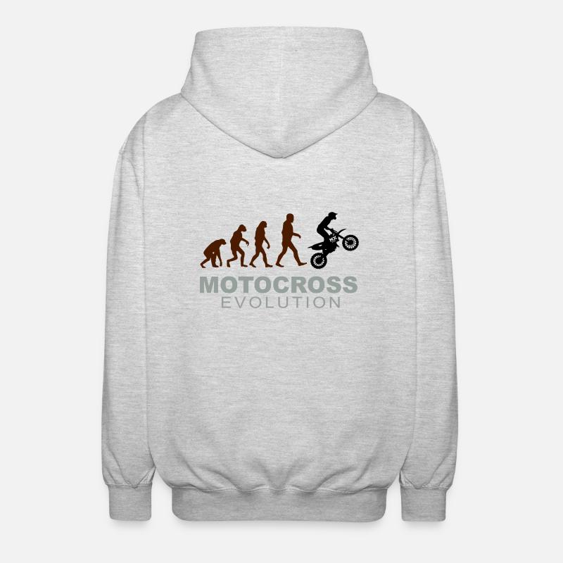 Motocross Evolution - Unisex Kapuzenjacke - Hellgrau meliert