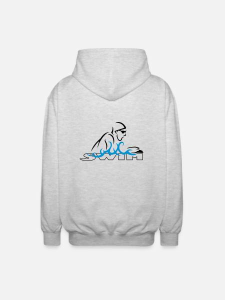 Brustschwimmen - Unisex Kapuzenjacke - Hellgrau meliert