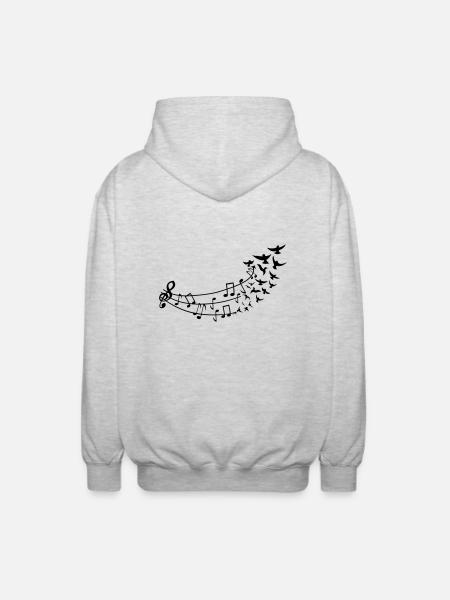 fliegende_noten - Veste à capuche unisexe - gris clair chiné