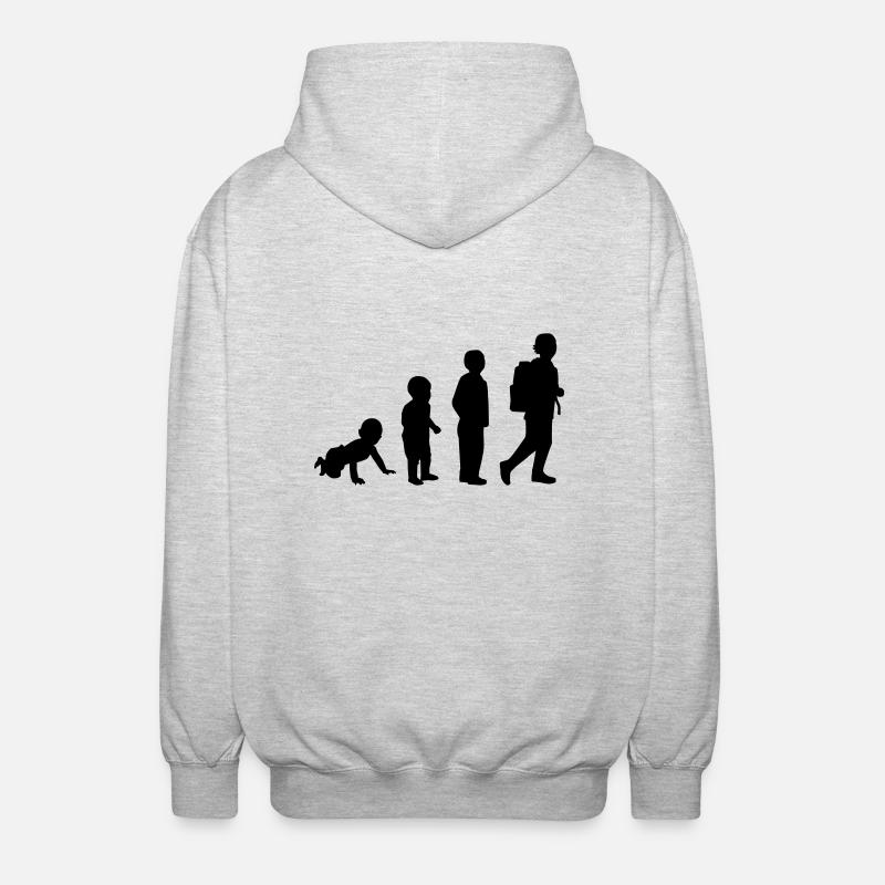 Evolution student - Unisex Hooded Jacket - light heather grey