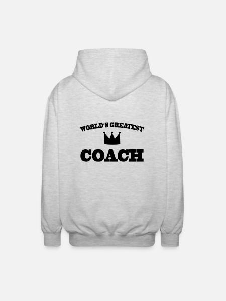 World's greatest Coach - Unisex Kapuzenjacke - Hellgrau meliert