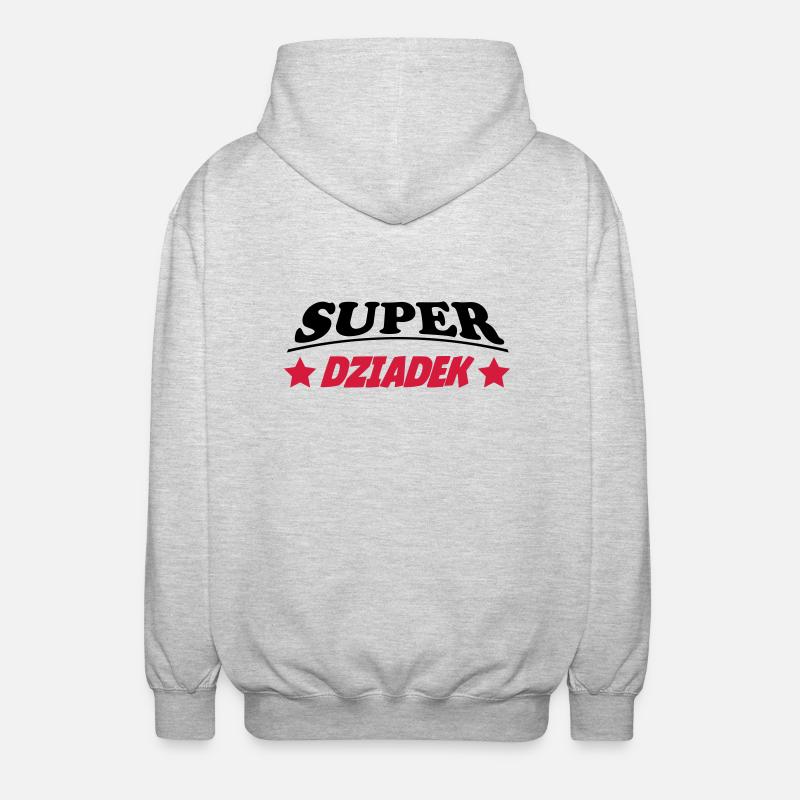 Super dziadek 111 - Unisex Hooded Jacket - light heather grey