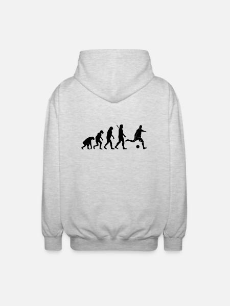 Fußball - Soccer - Unisex Kapuzenjacke - Hellgrau meliert