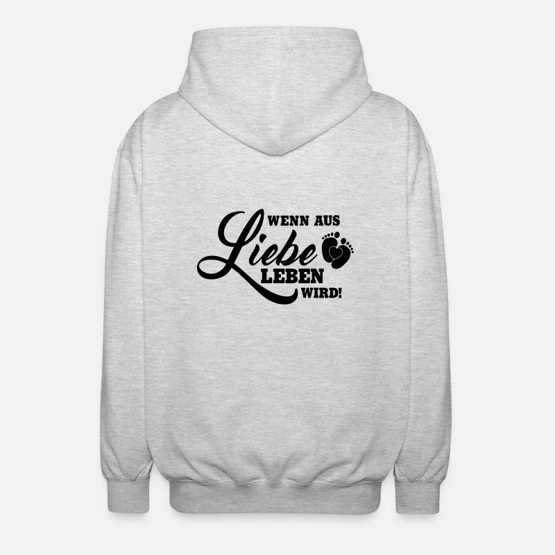 Wenn aus Liebe Leben wird - Unisex Kapuzenjacke - Hellgrau meliert