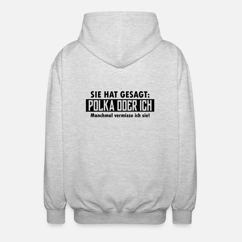 polka oder ich - Unisex Kapuzenjacke - Hellgrau meliert