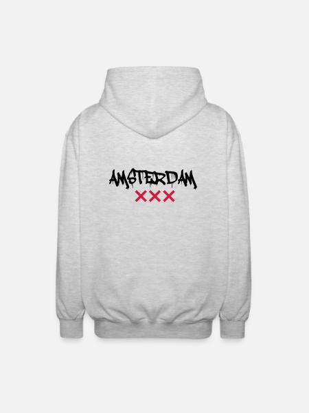 amsterdam - Unisex Kapuzenjacke - Hellgrau meliert
