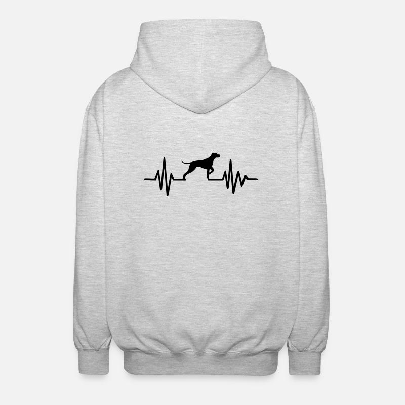 Deutsch Kurzhaar - Unisex Kapuzenjacke - Hellgrau meliert