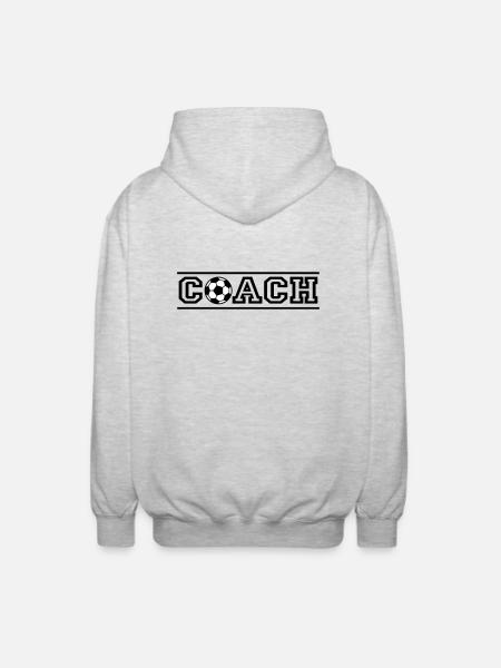 Fußball Coach - Unisex Kapuzenjacke - Hellgrau meliert