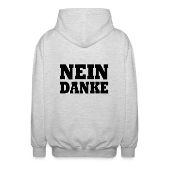 Nein danke - Unisex Kapuzenjacke - Hellgrau meliert - Hinten - AI Model Male 185 light (185cm)