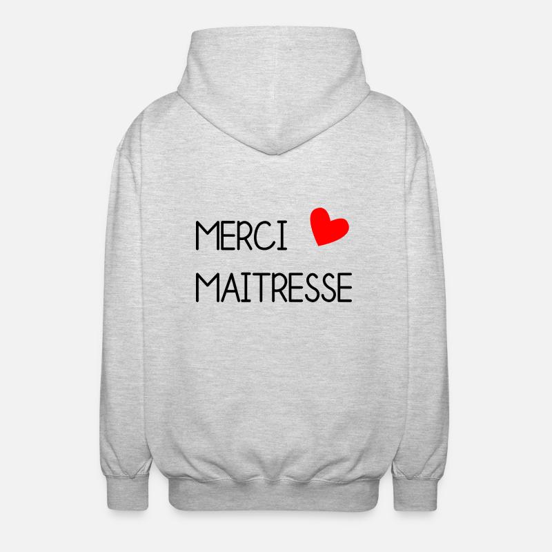 MERCI. MAÎTRESSE. MERCI MAÎTRESSE - Veste à capuche unisexe - gris clair chiné