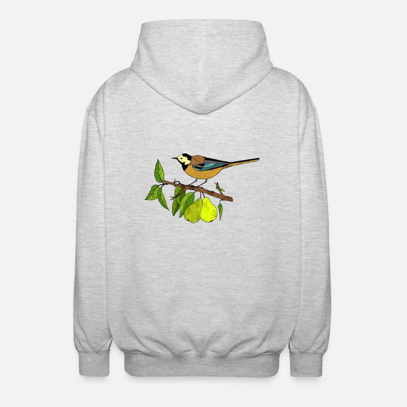 Bunter Vogel - Unisex Kapuzenjacke - Hellgrau meliert