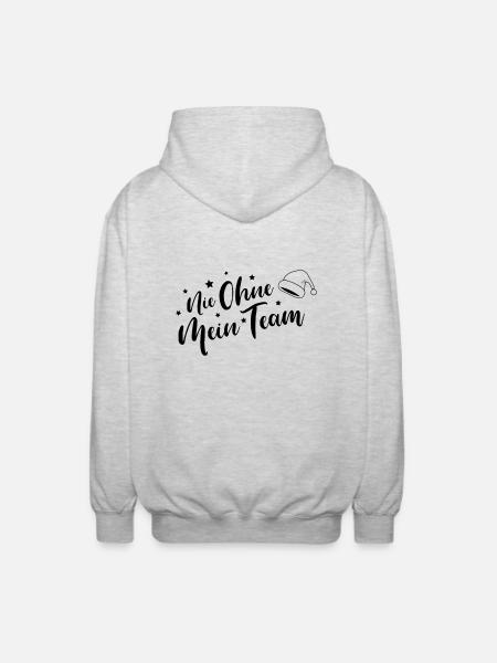 Team Christmas - Unisex Hooded Jacket - light heather grey