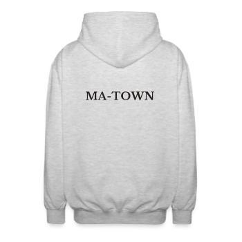 Mannheim, MA-Town - Veste à capuche unisexe - gris clair chiné - Dos - AI Model Male 185 light (185cm)