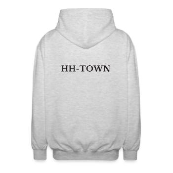 Hamburg HH-Town - Unisex Hooded Jacket - light heather grey - Back - AI Model Male 185 light (185cm)